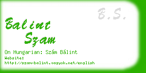balint szam business card