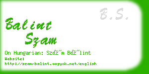 balint szam business card